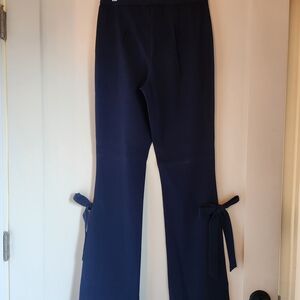 VENUS Navy Boot Cut Pants with Bow Detail